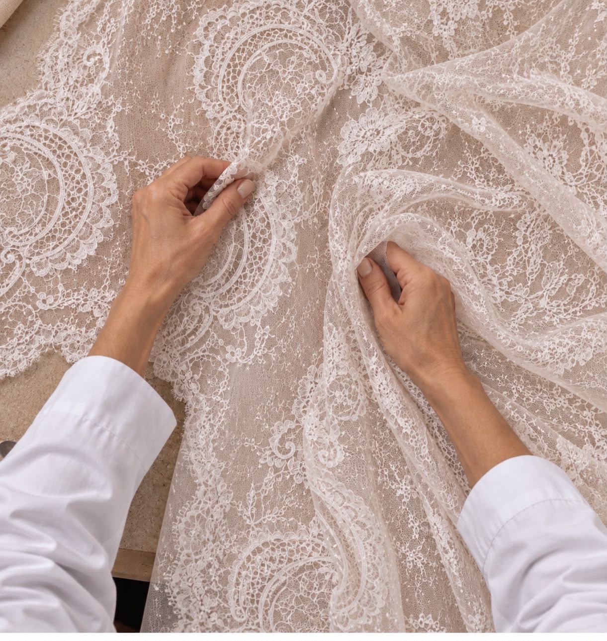 Lavorazione del pizzo nella nostra sartoria
